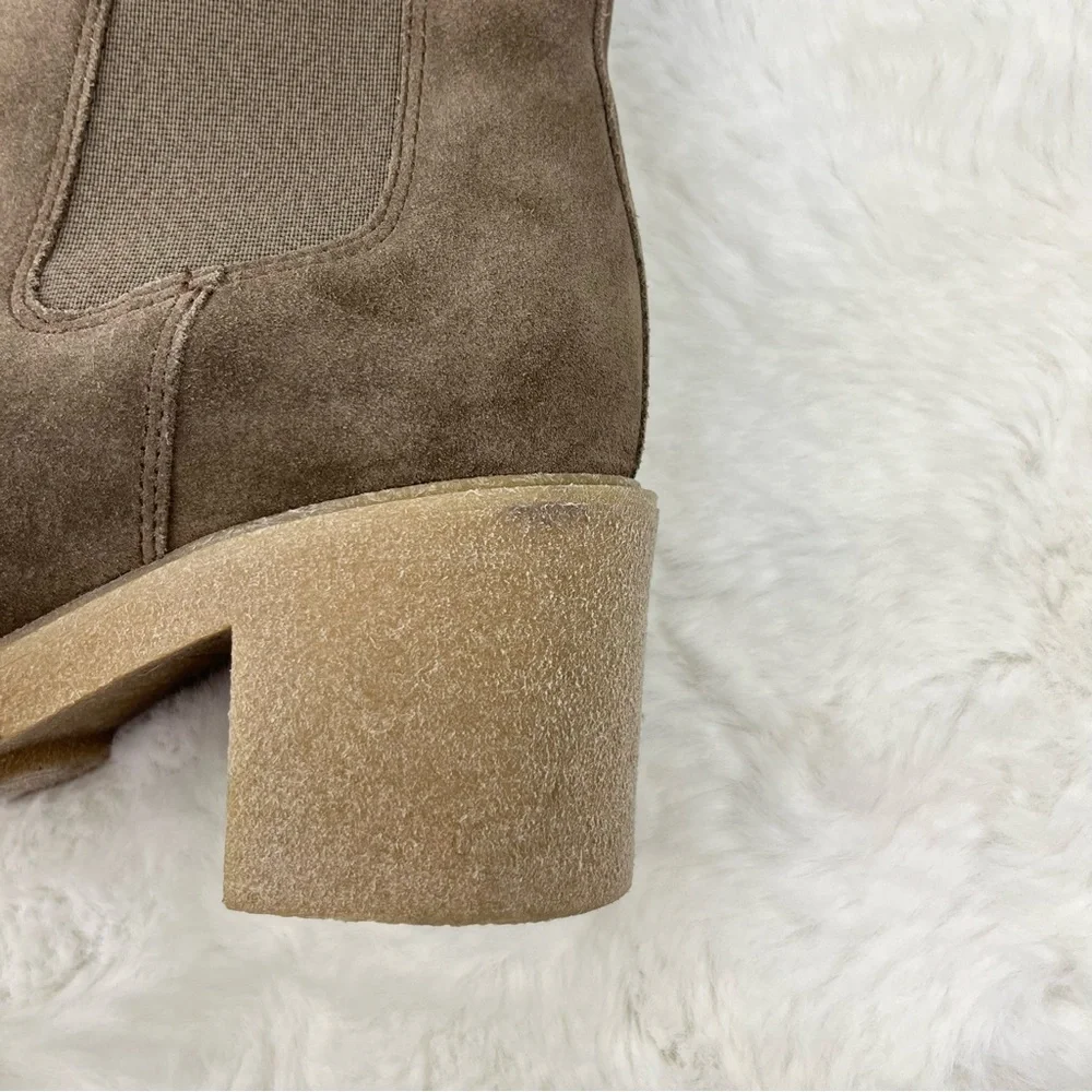 NEW LA CANADIENNE Zaine Waterproof Chelsea Boot Stone Oiled Suede Chunky Sz 5.5 - Picture 5 of 15
